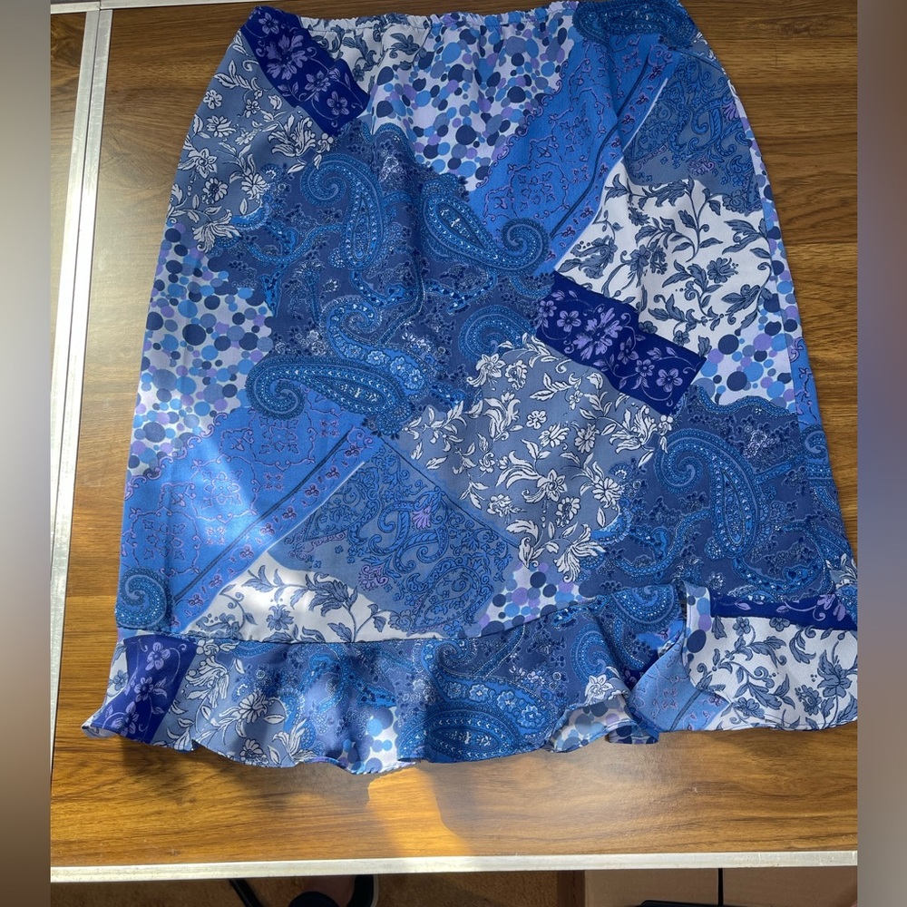 Vintage K C Spencer New York Chiffon Floral Pattern Skirt. Size 12